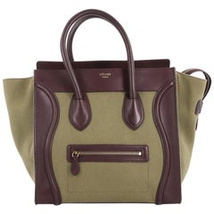 Celine Luggage Handbag Canvas and Leather Mini 