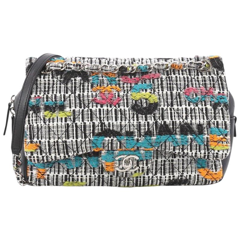 Chanel Easy Fantasy Flap Bag Quilted Multicolor Tweed Medium