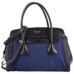 Prada Frame Tote Canvas and Saffiano Leather