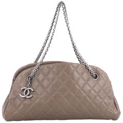 Chanel Just Mademoiselle Handbag Quilted Caviar Medium