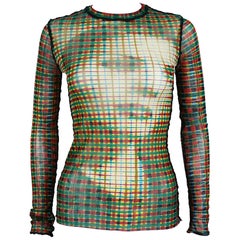 Jean Paul Gaultier Vintage Optical Illusion Profile Sheer Mesh Top