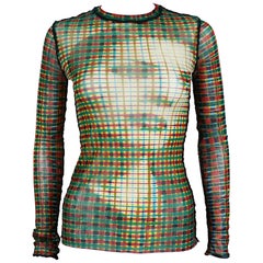 Jean Paul Gaultier Vintage Optical Illusion Profile Sheer Mesh Top