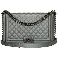 Chanel Boy Grey - 14 For Sale on 1stDibs  chanel boy gray, chanel  iridescent caviar quilted medium boy flap grey, chanel grey boy bag