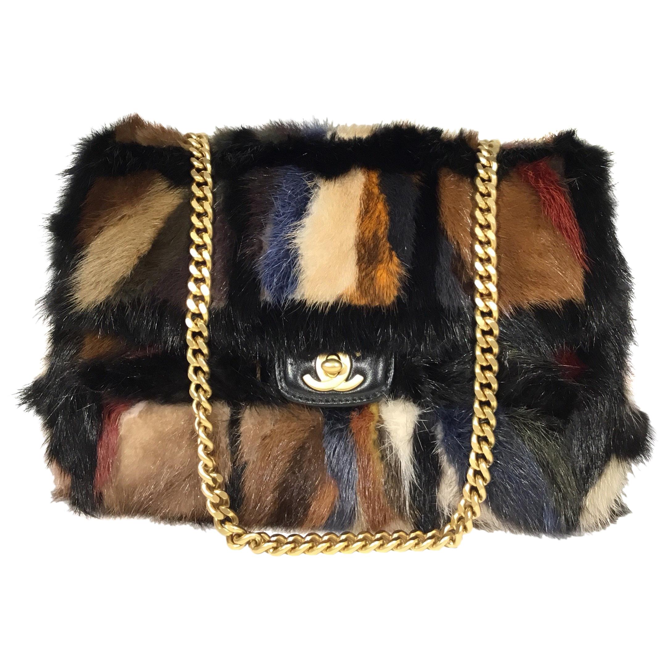 Chanel Mink Fur Chain Handle Bag 2001 A Collection
