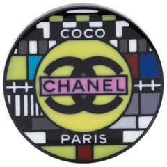 Used New Chanel In Box Lucite Television Pin