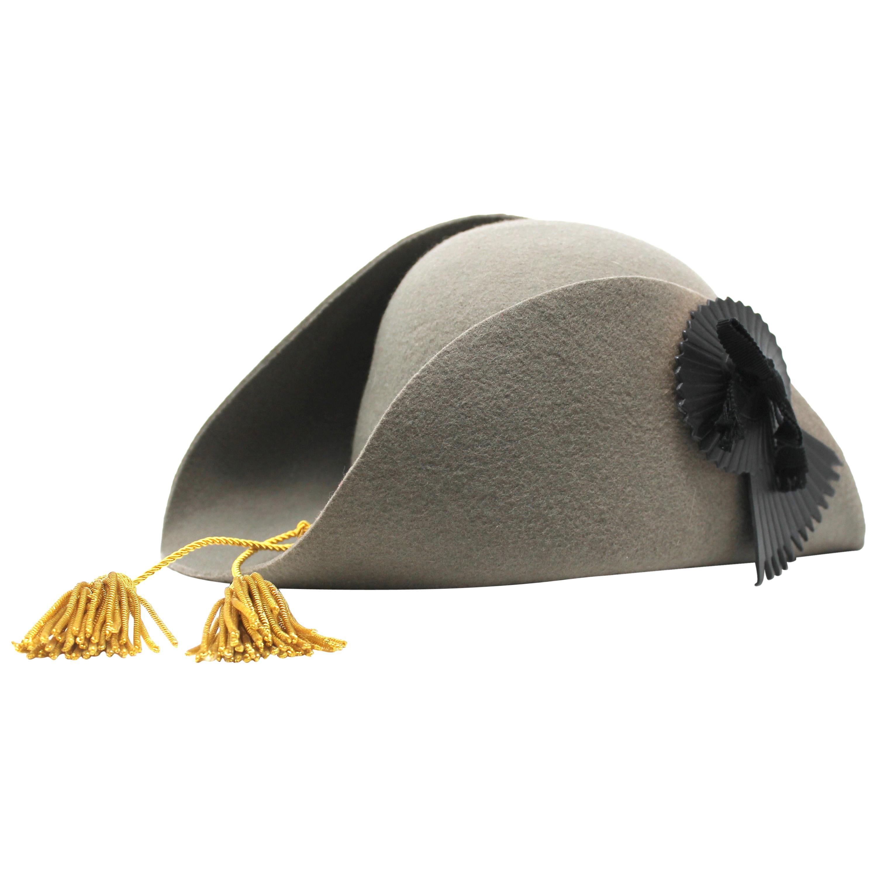 Vivienne Westwood Grey Pirate Hat, AW 1981 reissue, Size US M