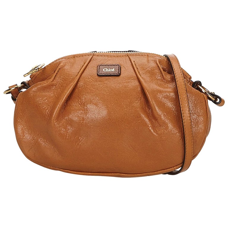 Chloe Brown Leather Crossbody Bag For Sale at 1stDibs