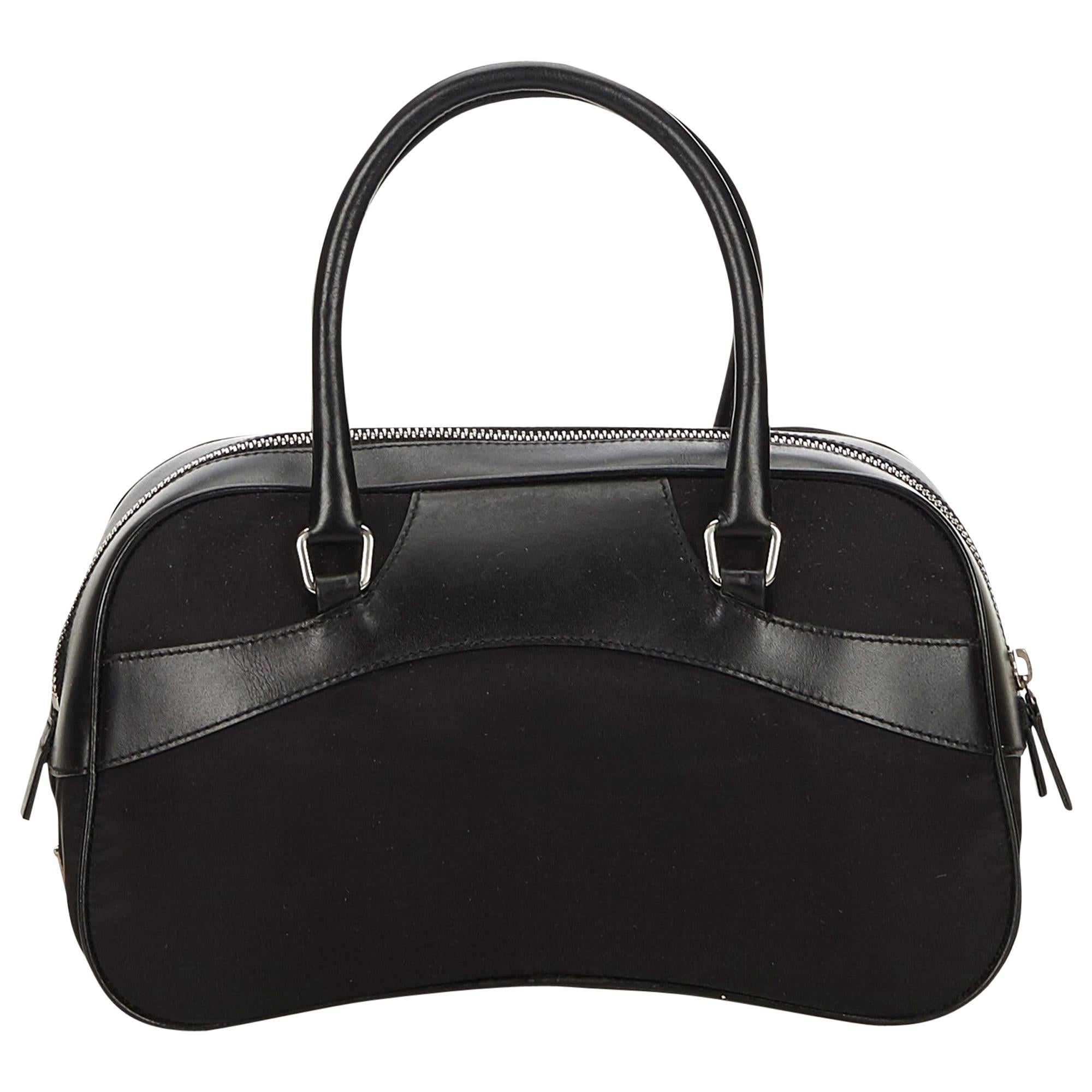 Prada Black Nylon Handbag For Sale