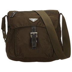 Prada Brown x Khaki Nylon Crossbody Bag