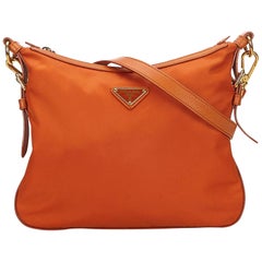 Prada Orange Nylon Crossbody Bag