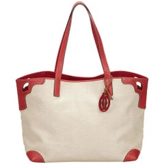 Cartier White x Ivory x Red Canvas Marcello de Cartier Tote