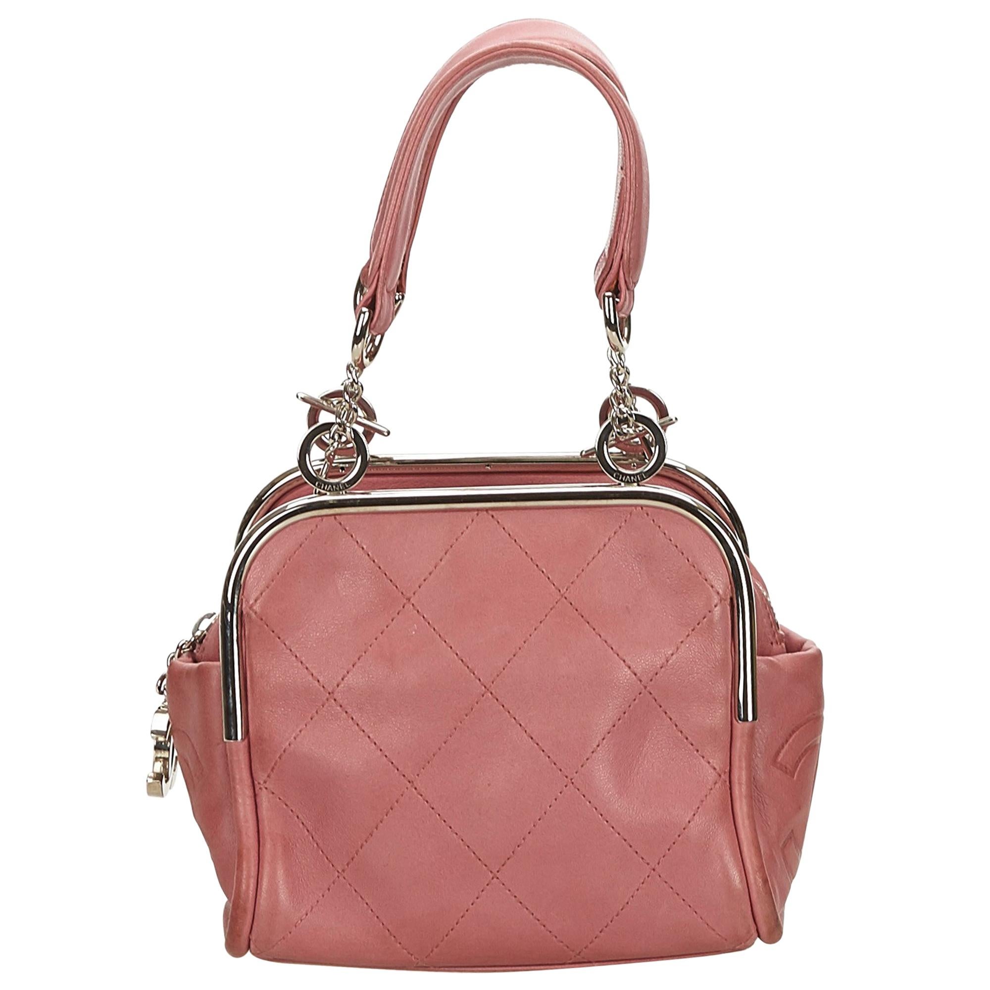Chanel Pink Wild Stitch Lambskin Handbag