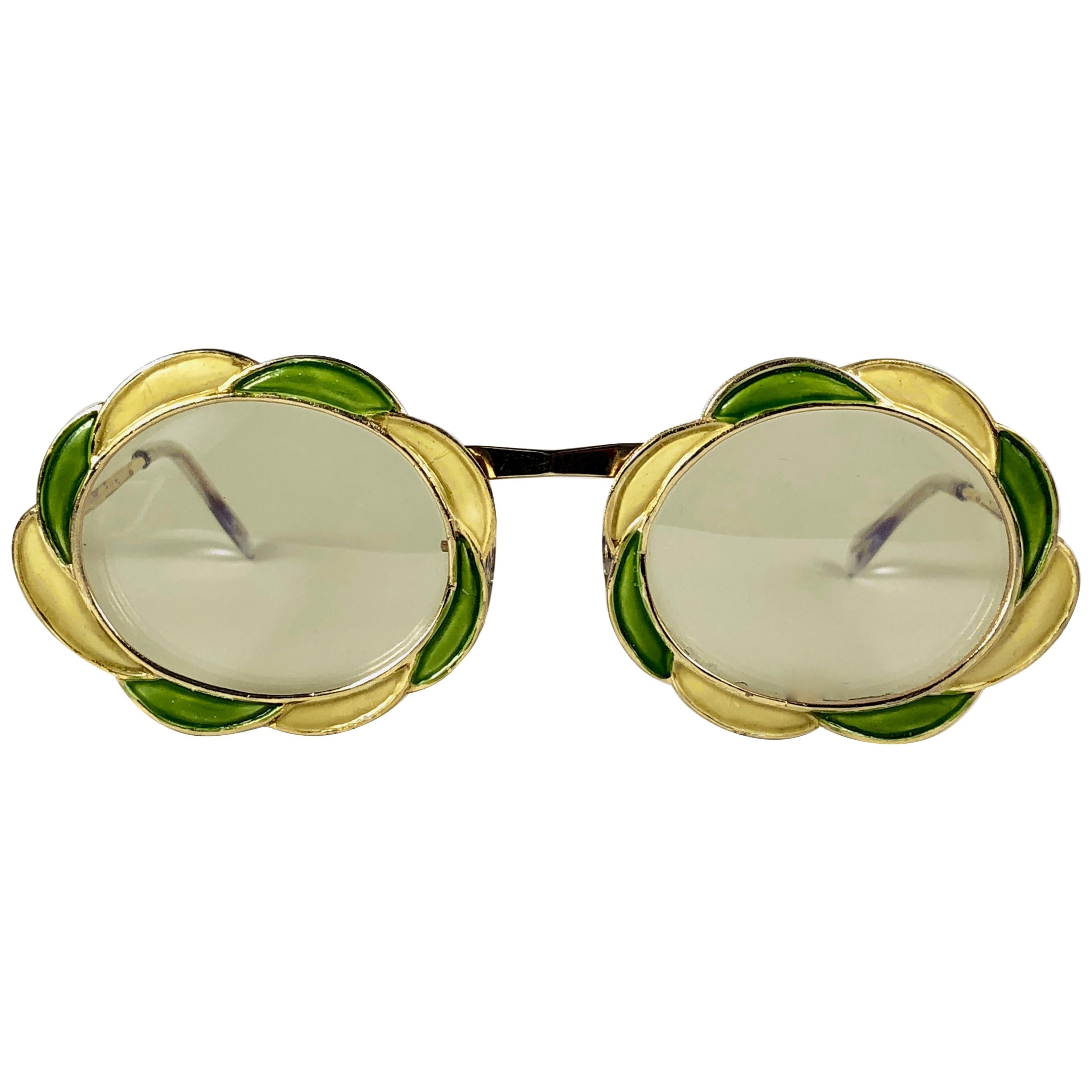 Ultra Rare 1960 Christian Dior Enamelled Collector Item Sunglasses