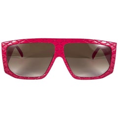 Helena Rubinstein - Lunettes de soleil matelassées rouge bonbon, vintage, France