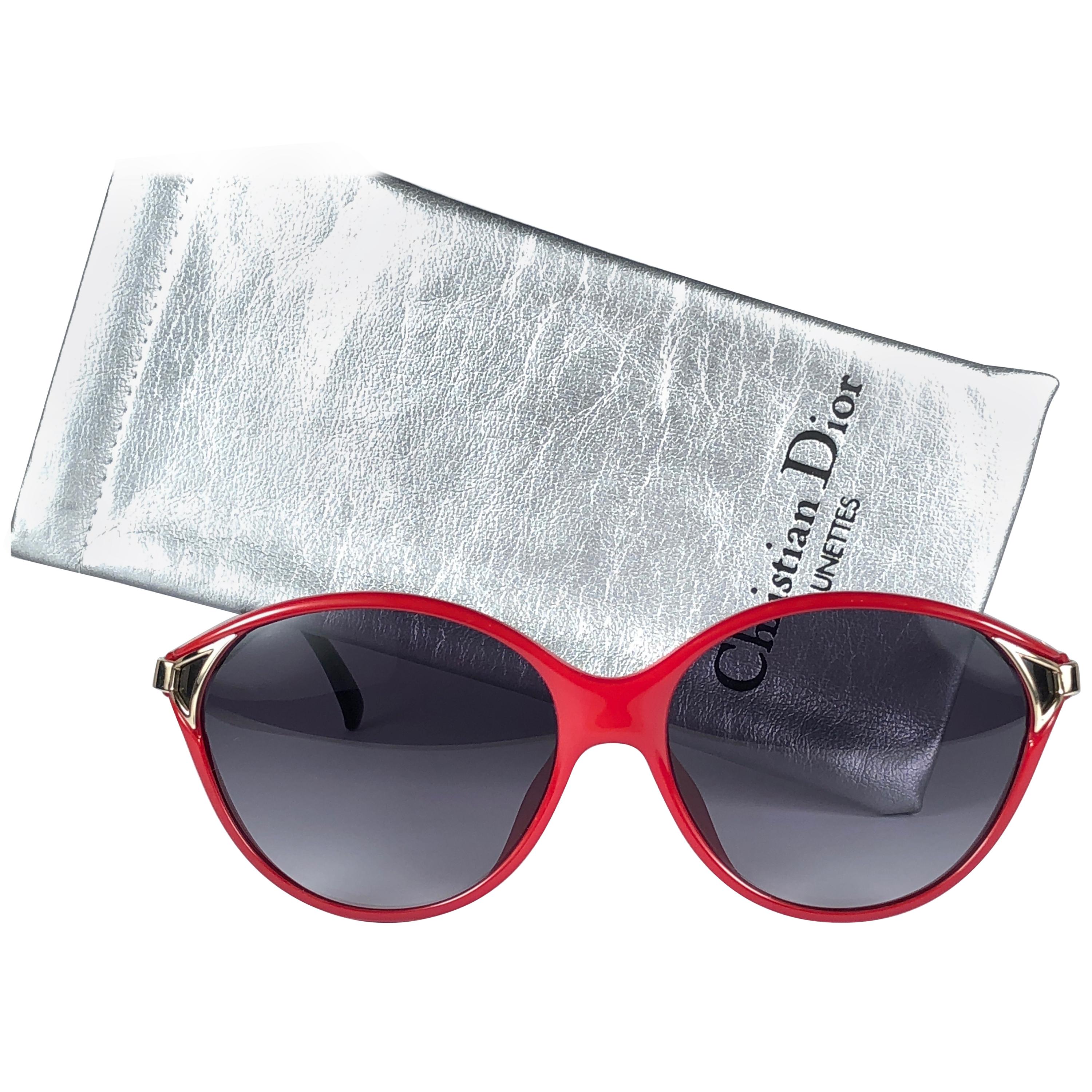  New Vintage Christian Dior 2306 Candy Red Optyl 1980 Sunglasses