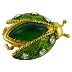 Christian Dior Vintage Rare Jeweled Ladybug Brooch