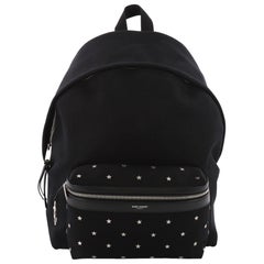 Saint Laurent City Backpack Canvas with Applique Medium 