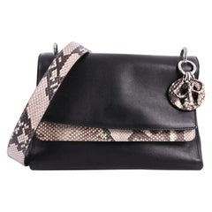 Christian Dior Be Dior Double Flap Bag Leather and Python Medium