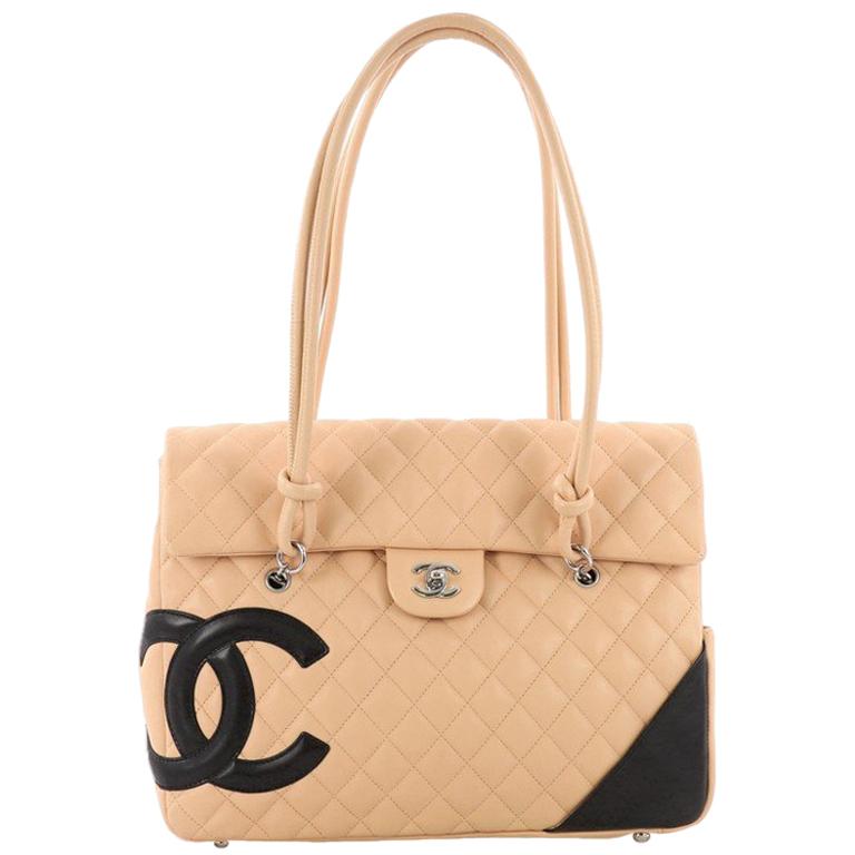 Chanel Cambon Flap Tote Quilted Leather Large