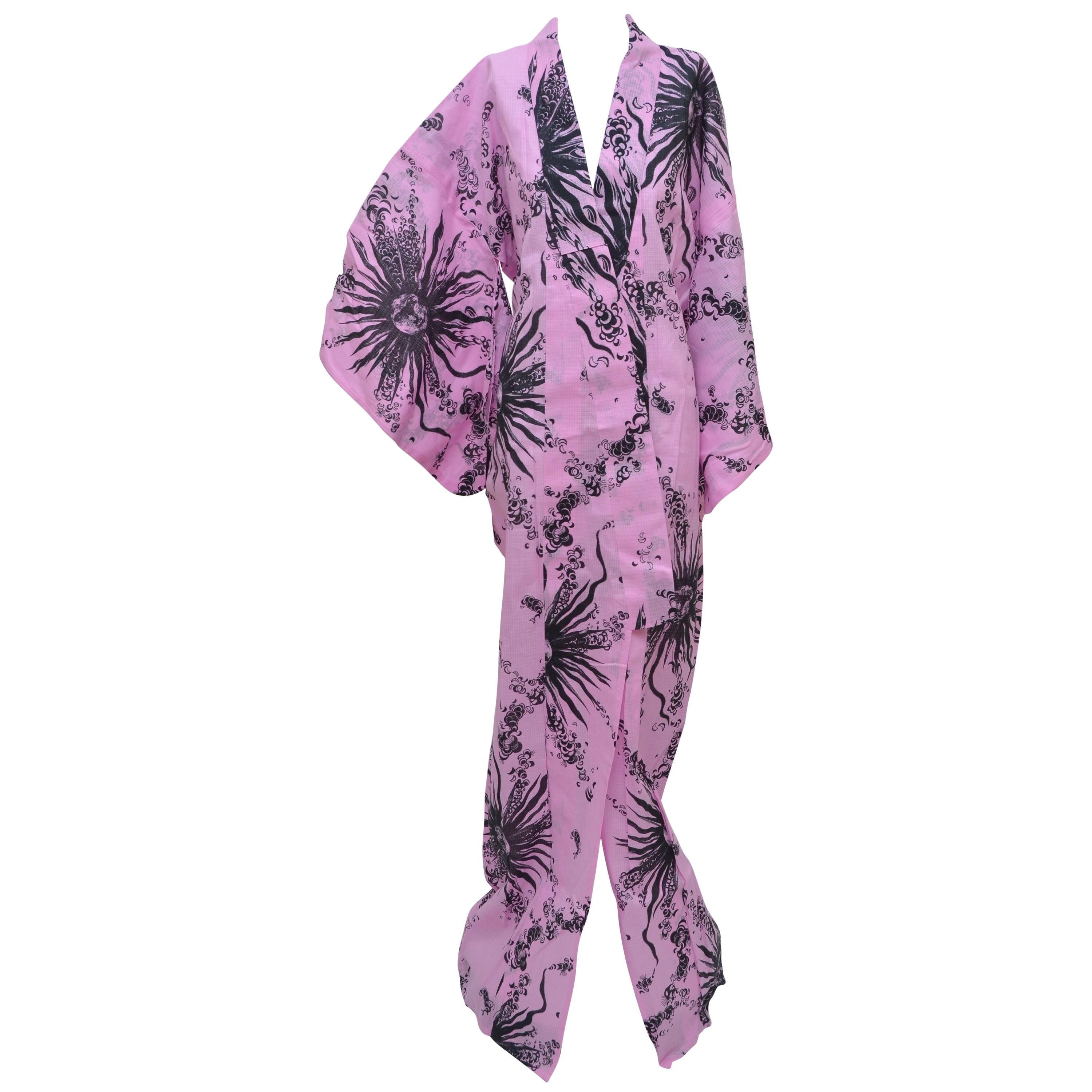  Fausto Puglisi Pink Yukata Kimono Limited Edition Of  Only 50 Pieces  NEW