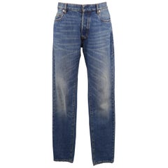 MAISON MARTIN MARGIELA Size 32 Medium Wash Distressed Denim Jeans