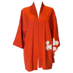 Vintage Short Kimono, Burnt Orange Colour