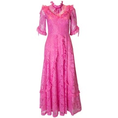 Vintage Pink Lace Dress