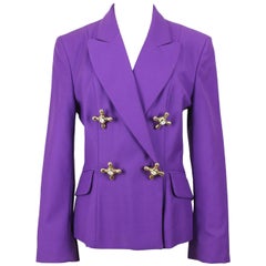 Vintage A/W 1991 Moschino Cheap & Chic Purple Wool Faucet Handle Jacket