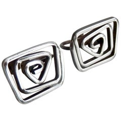 Vintage 1950s Sterling Silver Earrings by Modernist Ed Levin