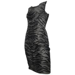 Moschino Gray Tiger Print Sleeveless Dress Size 4.