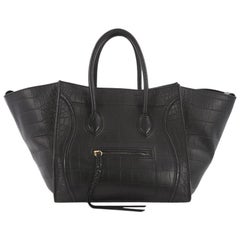 Celine Phantom Handbag Crocodile Embossed Leather Medium