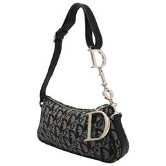 Dior Monogrammed Blue Canvas Mini Bag with DIOR Hardware