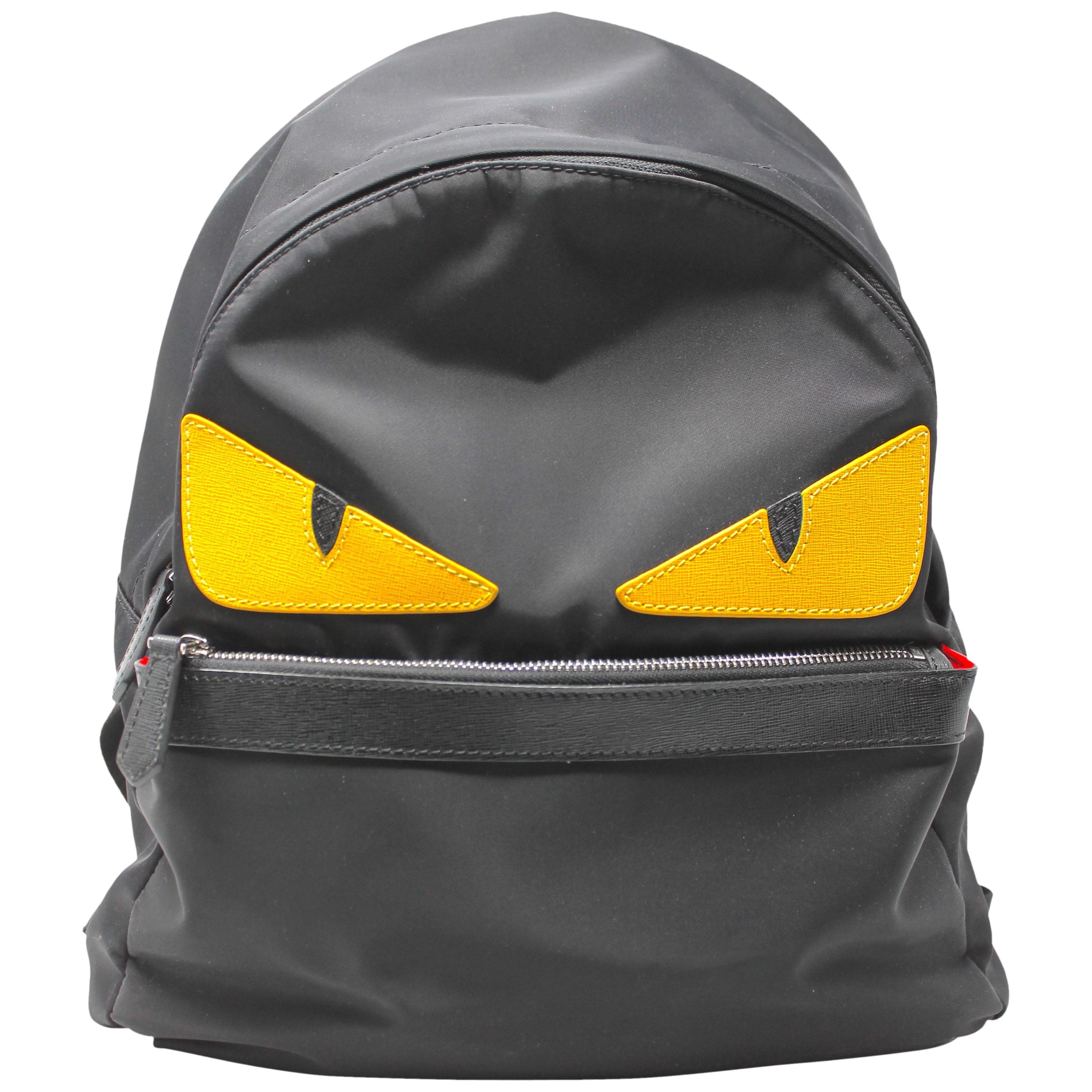 Fendi Monster Black Nylon Backpack, AW2014
