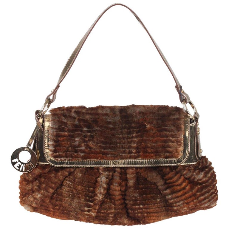 Fendi Brown Lapin Fur Chef Shoulder Bag For Sale at 1stDibs | fendi ...