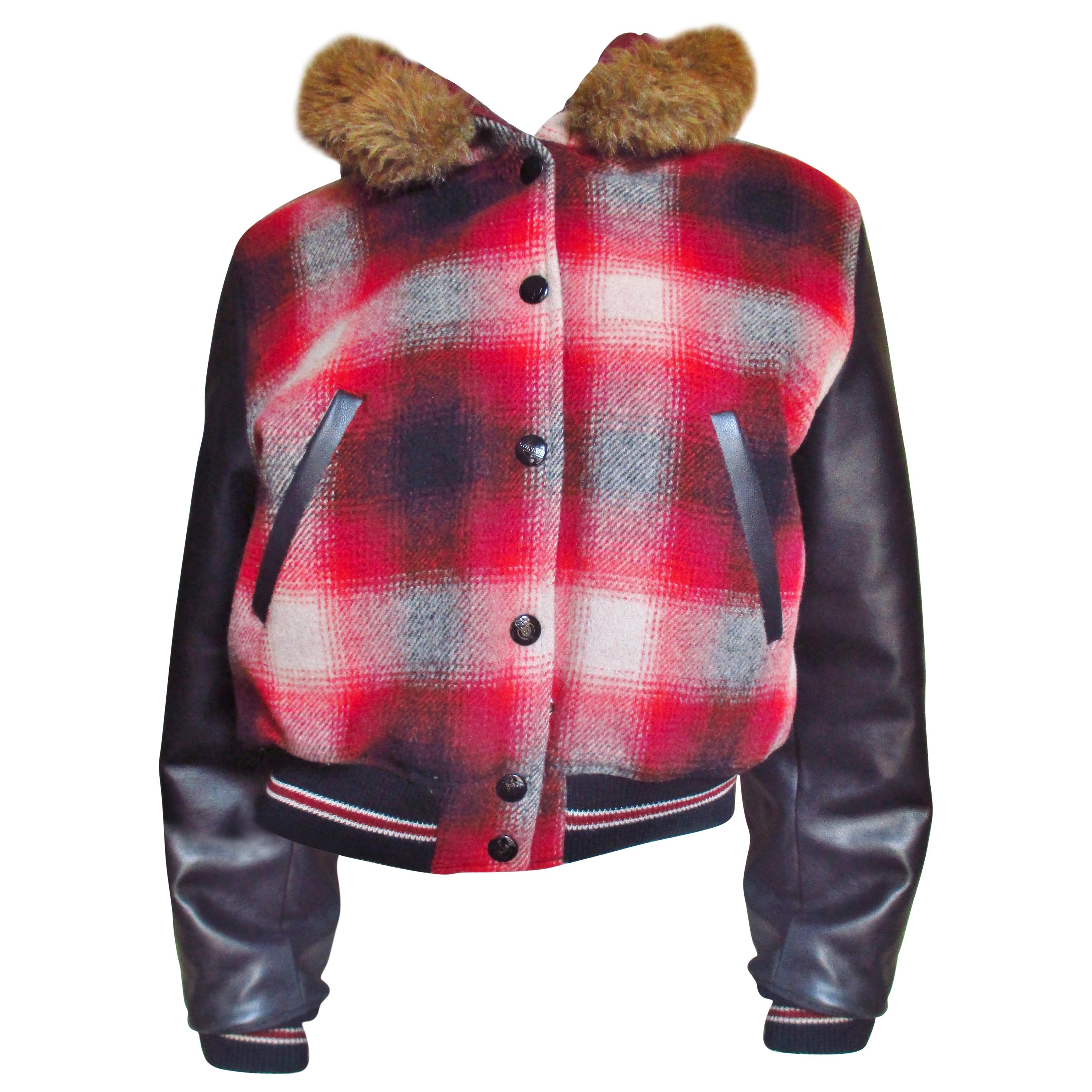 1980s Junior Gaultier Plaid Jacket with Hood