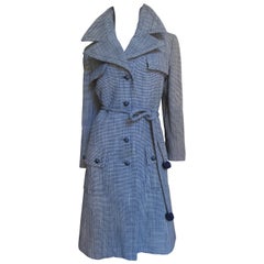 Christian Dior Houndstooth Wool Coat 1960s