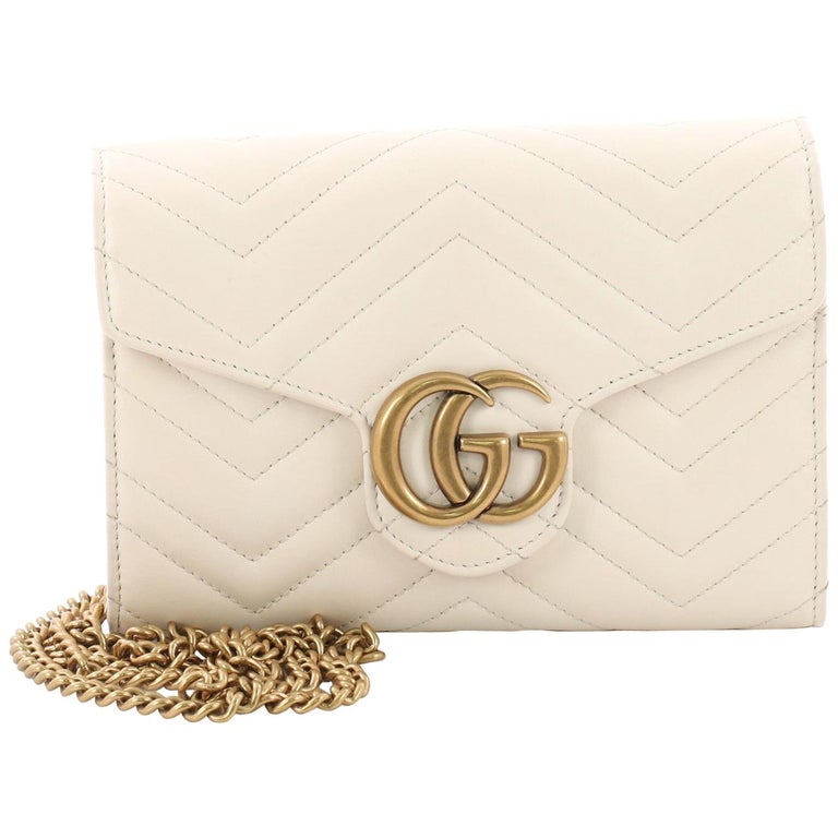 Gucci GG Marmont Chain Wallet Matelasse Leather Mini at 1stDibs | gucci  marmont chain wallet