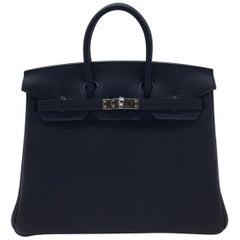 Hermes Bleu Nuit Birkin 25cm in Togo