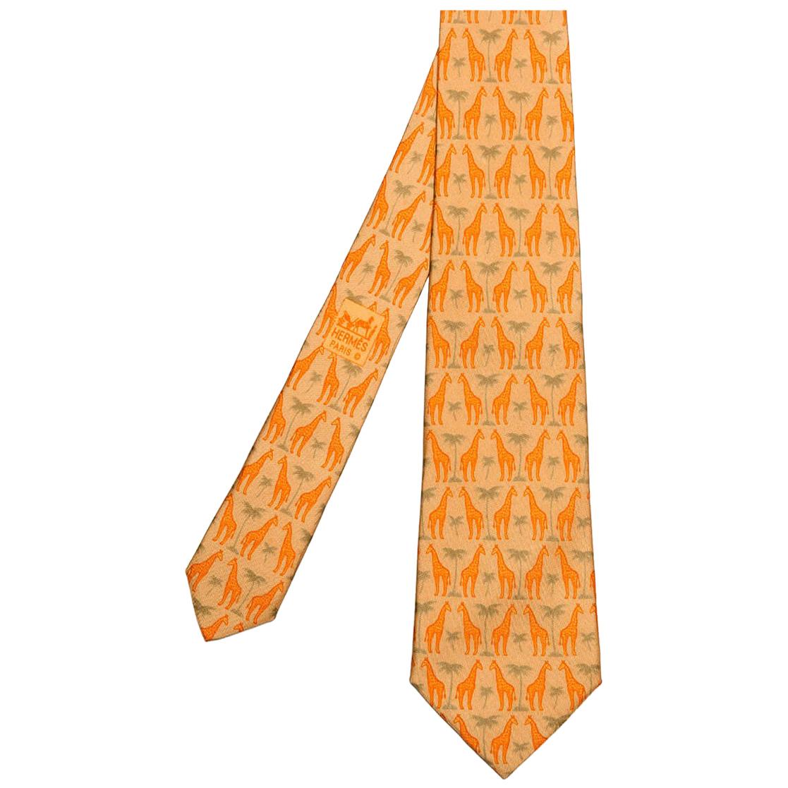 Rare Hermes Vintage Silk Tie 'Giraffes'