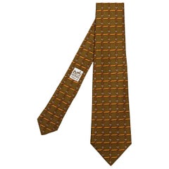 Pristine Vintage Hermes silk Tie 'Straps & Buckles'