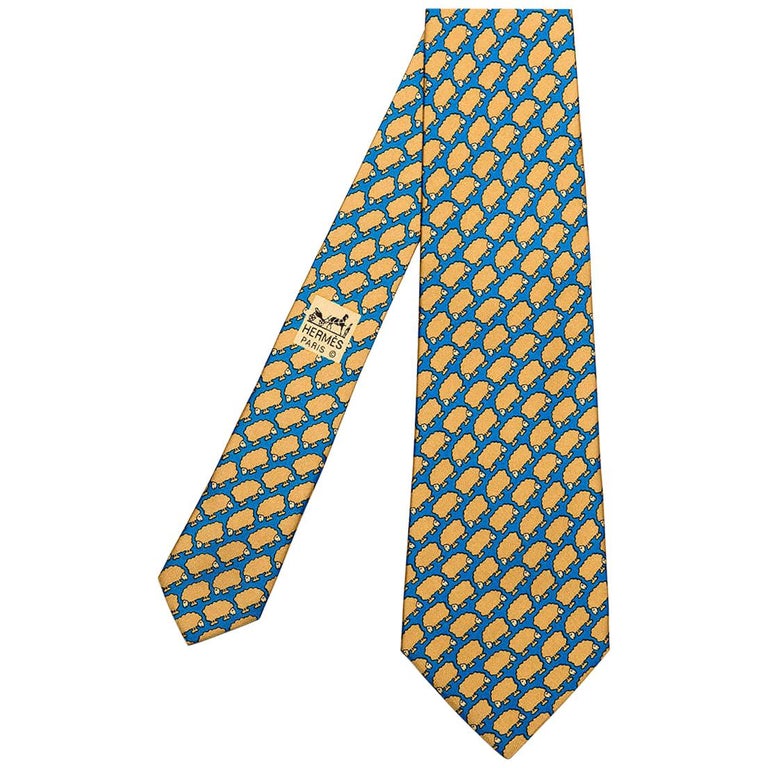 Pristine Vintage Hermes Silk Tie 'Sheep' at 1stDibs hermes sheep tie