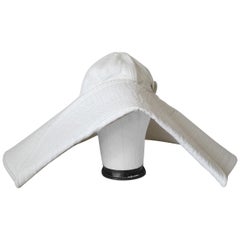 1990s Chanel White Oversized Sun Hat