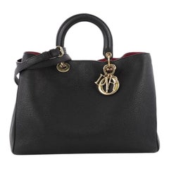 Christian Dior Diorissimo Tote Pebbled Leather Large