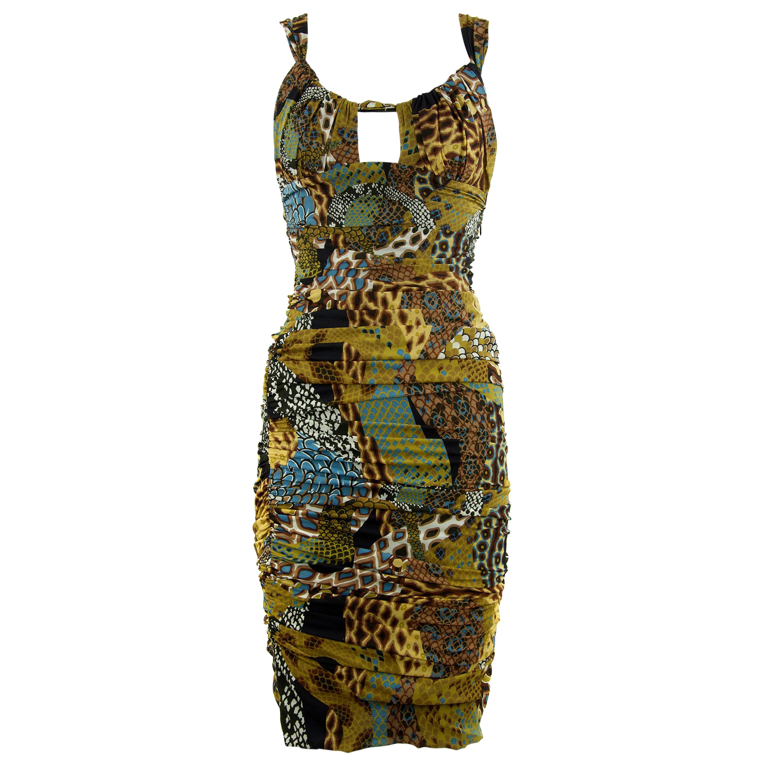 Versace Runway Safari Dress  For Sale