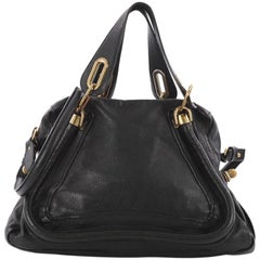 Used Chloe Paraty Top Handle Bag Leather Medium 