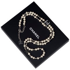 Never Worn Chanel Silver 
 Pearl Necklace