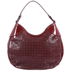 Burberry Elly Hobo Studded Patent Small
