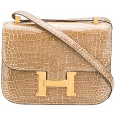 Hermès 23cm Poussiere Crocodile Constance Bag