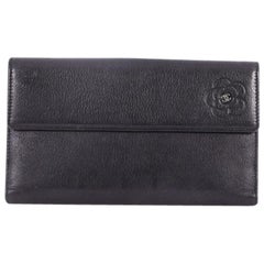 Chanel Camellia Flap Wallet Leather Long