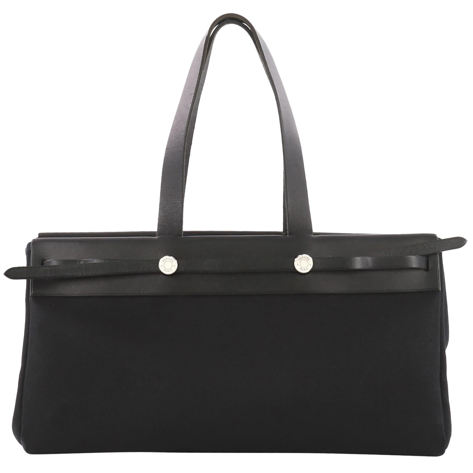 Hermes Herbag Cabas Toile and Leather GM